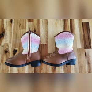 Toddler size 7 cowboy boots. Kensie Girl, rainbow glitter